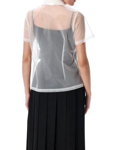 Comme Des Garçons Tulle Shirt In White