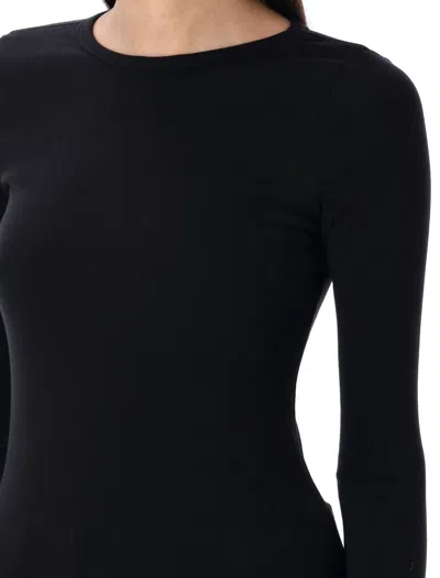 Éterne Long-sleeve Fitted Crewneck Top In Black