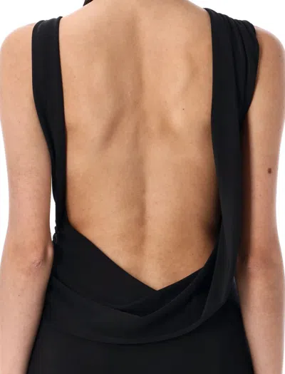 The Andamane Venere Draped Maxi Dress In Black