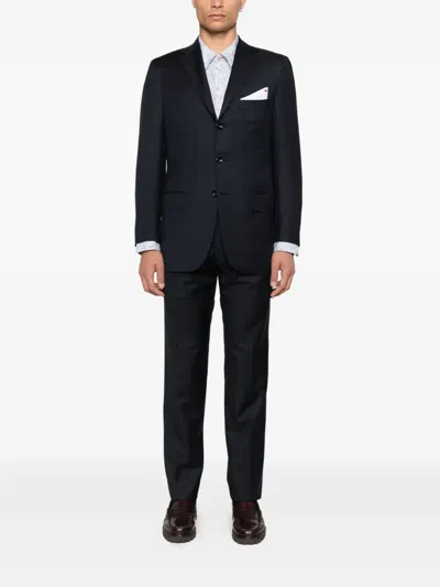 Kiton Single-breasted Suit In Blue