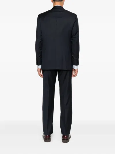 Kiton Single-breasted Suit In Blue