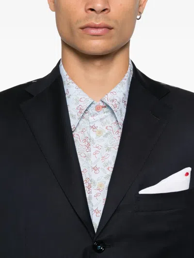 Kiton Single-breasted Suit In Blue