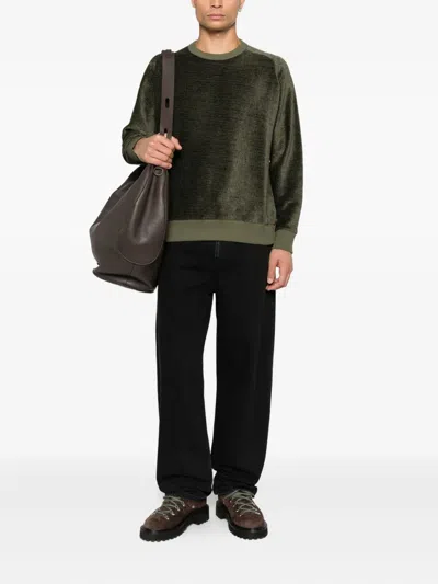 Ymc You Must Create Corduroy Crew-neck Sweater In Green
