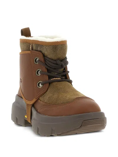 Ugg Ankle Boots With Round Toe And Pull Tab In Brown