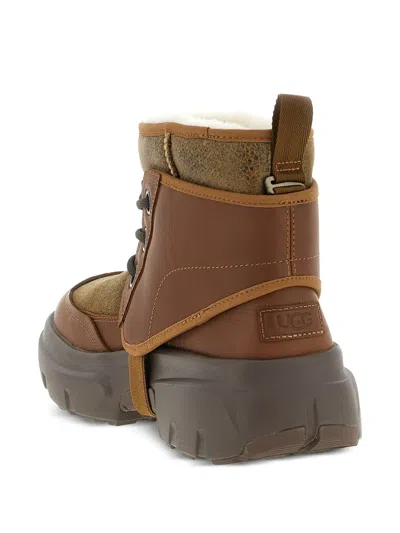 Ugg Ankle Boots With Round Toe And Pull Tab In Brown