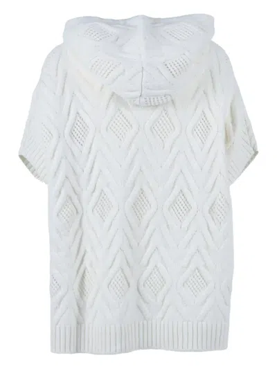 Kangra Cashmere Over Fit Cape In White
