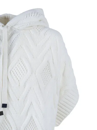 Kangra Cashmere Over Fit Cape In White