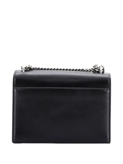 Pre-owned Saint Laurent Sunset Leather Medium Crossbody Bag In Black