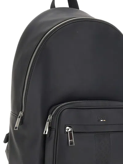 Hugo Boss Eco-leather Backpack In Black