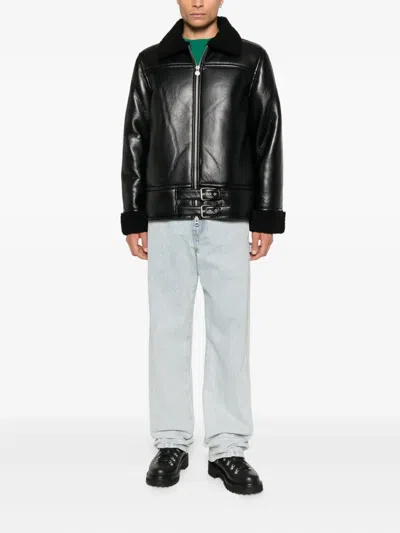 Msgm Straight Leg Denim Trousers With Belt Loops In Blue