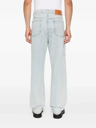 Msgm Straight Leg Denim Trousers With Belt Loops In Blue