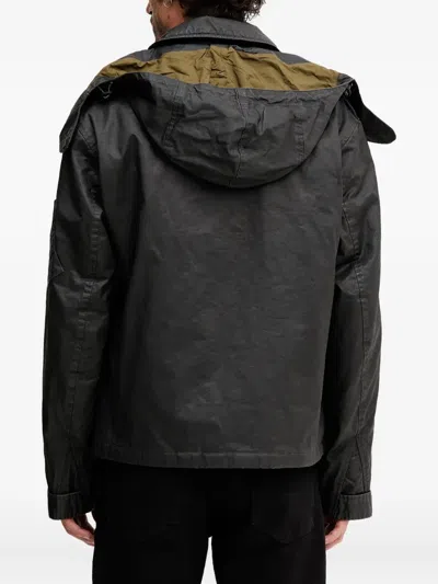 Aeronautica Militare Buttoned-hooded Jacket In Gray