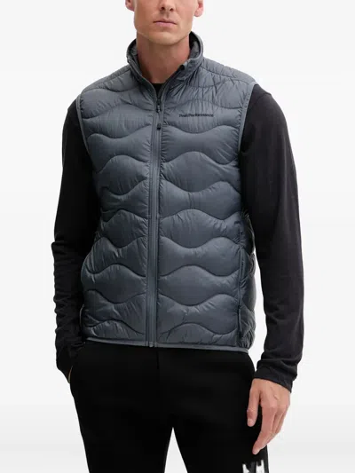 Peak Performance Helium Quilted-zip Gilet In Blue