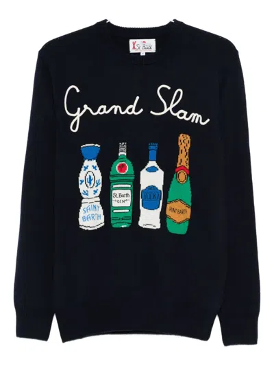 Mc2 Saint Barth Grand Slam Intarsia Sweater In Blue