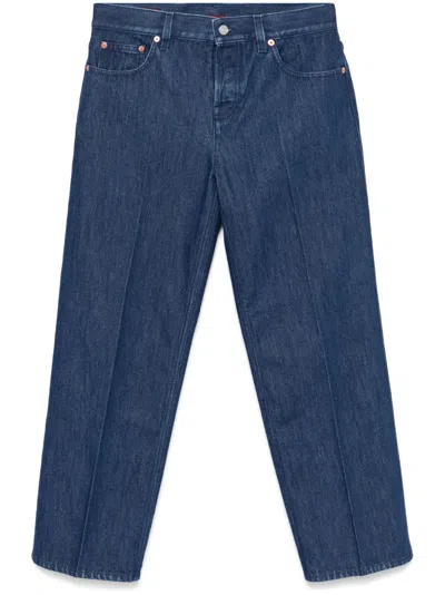 Gucci Women Straigh Leg Denim Jeans In Blue