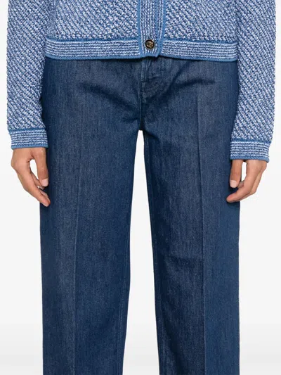 Gucci Women Straigh Leg Denim Jeans In Blue