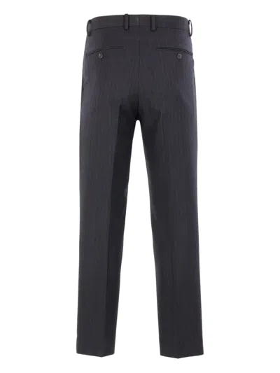 Auralee Striped Straight-leg Trousers In Gray
