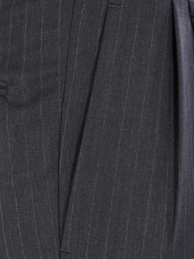 Auralee Striped Straight-leg Trousers In Gray