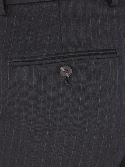 Auralee Striped Straight-leg Trousers In Gray