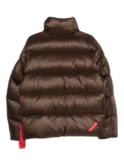 After Label High-neck Jacket In Brown