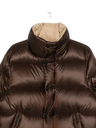 After Label High-neck Jacket In Brown