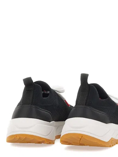 Kiton Leather-insert Sneakers In Black