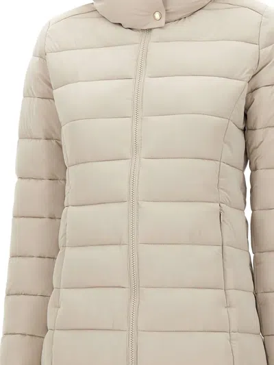 Save The Duck Removable-hood Padded Coat In Neutral