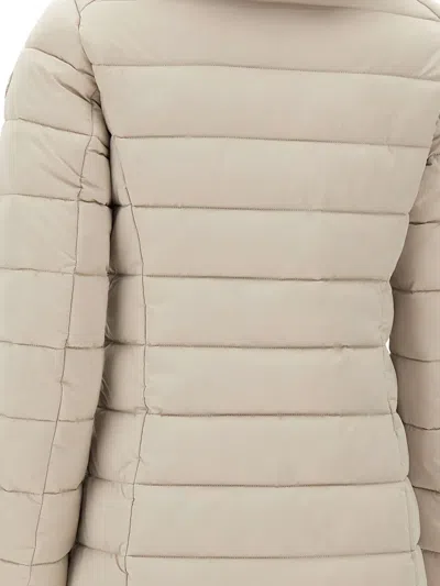 Save The Duck Removable-hood Padded Coat In Neutral