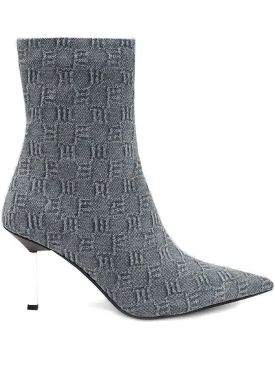 Misbhv 75mm Sasha Monogram Fading Ankle Boot In Gray