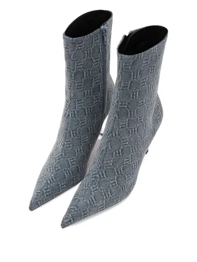 Misbhv 75mm Sasha Monogram Fading Ankle Boot In Gray