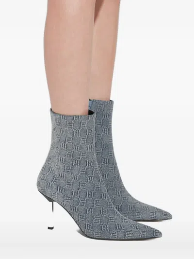 Misbhv 75mm Sasha Monogram Fading Ankle Boot In Gray