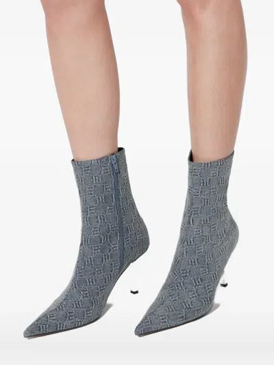Misbhv 75mm Sasha Monogram Fading Ankle Boot In Gray