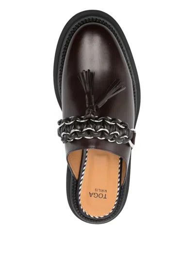 Toga Virilis Pulla Leather Mules In Brown
