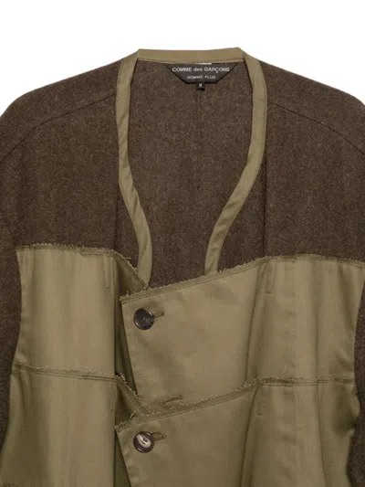 Comme Des Garçons Homme Deux Panelled Coat In Green