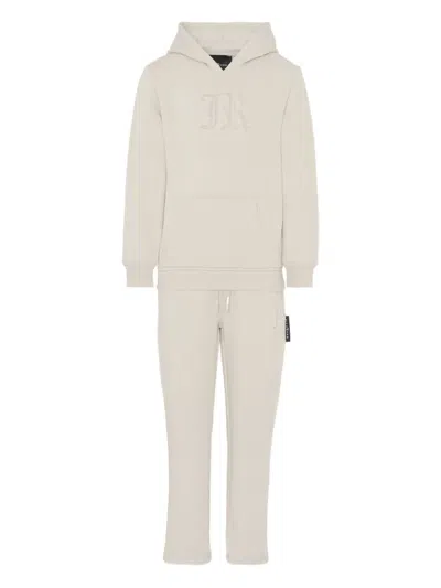 John Richmond Junior Logo-appliqué Hooded Tracksuit Set In Neutral