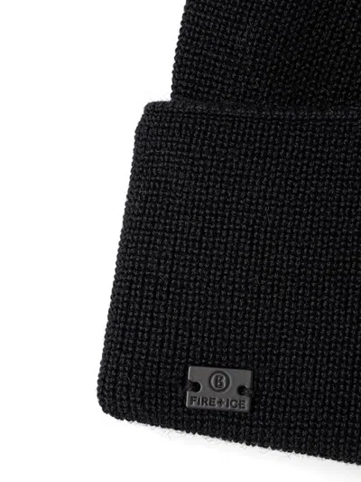 Bogner Fire+ice Zaida Logo-patch Beanie In Black