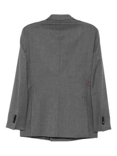 Amaranto Double-breasted Blazer In Gray