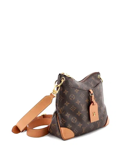 Pre-owned Louis Vuitton Odeon Nm Handbag Monogram Canvas Pm Crossbody Bag In Brown