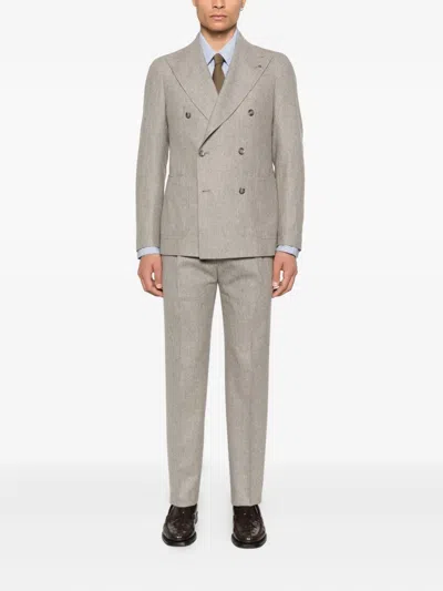 Tagliatore Double-breasted Suit In Gray