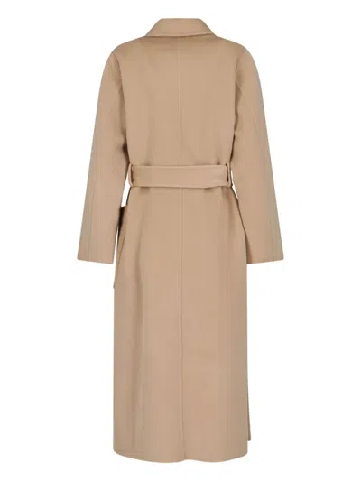 Ivy & Liv Belted Coat In Neutral