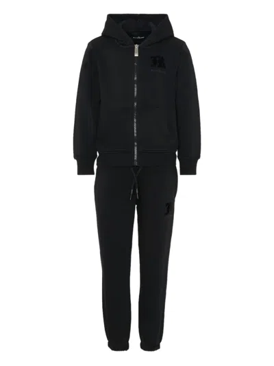 John Richmond Junior Hooded Logo-appliqué Tracksuit Set In Black