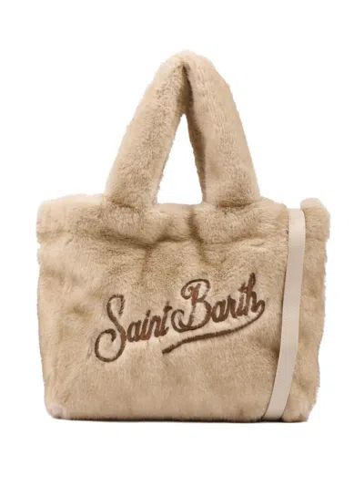 Mc2 Saint Barth Soft Texture Shoulder Bag Top Handles In Neutral