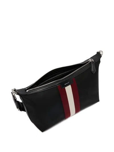 Bally Code Ribbon Logo Shoulder Bag In Black