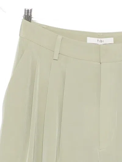 Tibi Pleated Trousers In Green