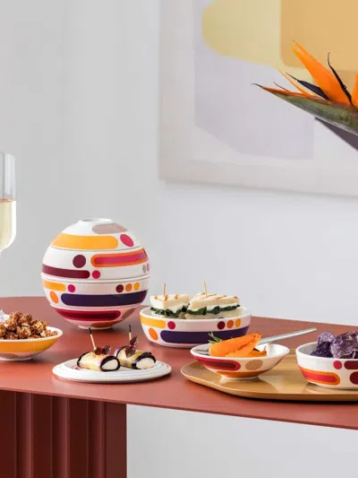 Villeroy & Boch Iconic La Boule Miami Stackable Seven-piece Porcelain Set In Multi
