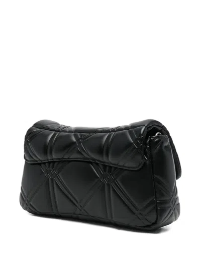 Emporio Armani Quilted Chain-link Shoulder Bag In Black