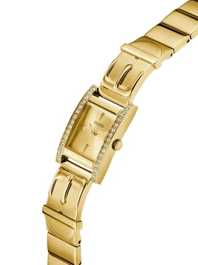 Guess Usa Crystal-embellished Quartz 20mm In Gold