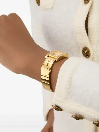 Guess Usa Crystal-embellished Quartz 20mm In Gold