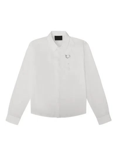 Heliot Emil Metal-detail Cotton Shirt In White
