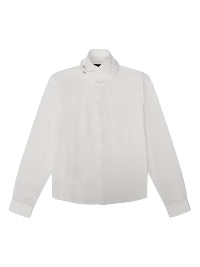 Heliot Emil Metal-detail Cotton Shirt In White
